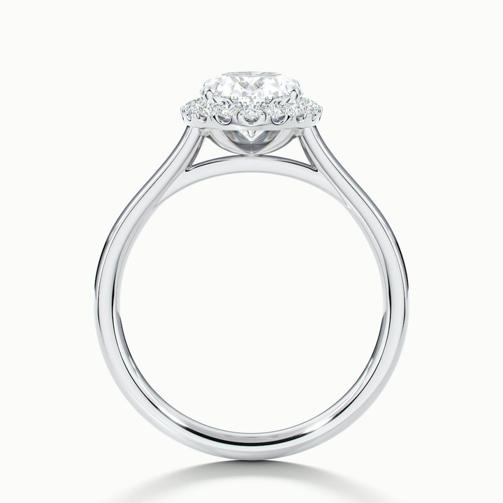 Mira 2 Carat Oval Halo Lab Grown Engagement Ring in 14k White Gold