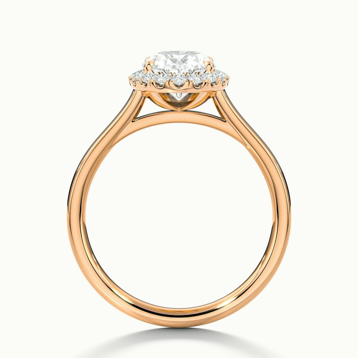 Mira 3 Carat Oval Halo Lab Grown Engagement Ring in 10k Rose Gold