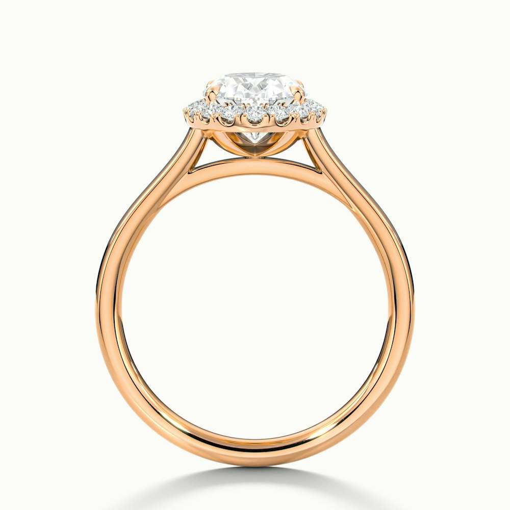 Sofia 3 Carat Oval Halo Moissanite Diamond Ring in 10k Rose Gold