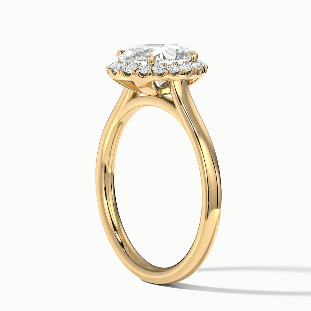 Sofia 1.5 Carat Oval Halo Moissanite Diamond Ring in 10k Yellow Gold