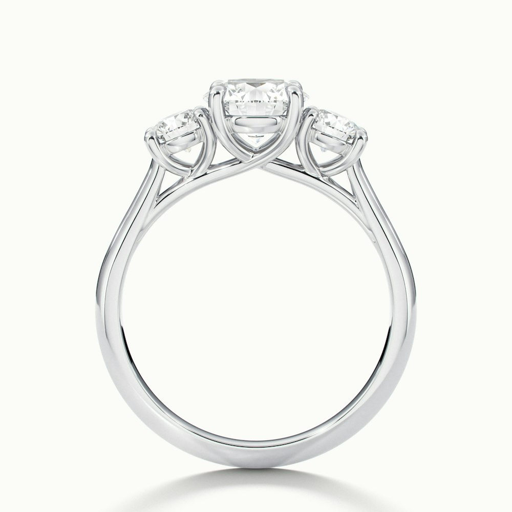 Lyra 2 Carat Round 3 Stone Lab Grown Engagement Ring in 10k White Gold