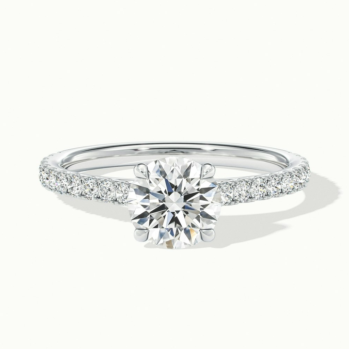 Zola 1 Carat Round Solitaire Scallop Lab Grown Engagement Ring in 10k White Gold