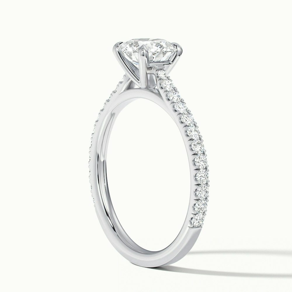 Zola 2 Carat Round Solitaire Scallop Lab Grown Engagement Ring in 10k White Gold