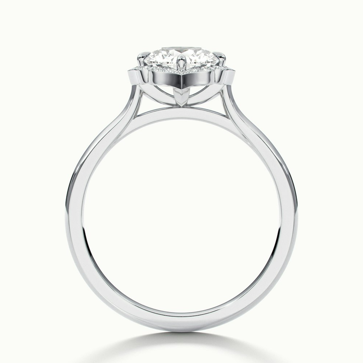 Ruby 4.5 Carat Round Halo Moissanite Diamond Ring in 10k White Gold