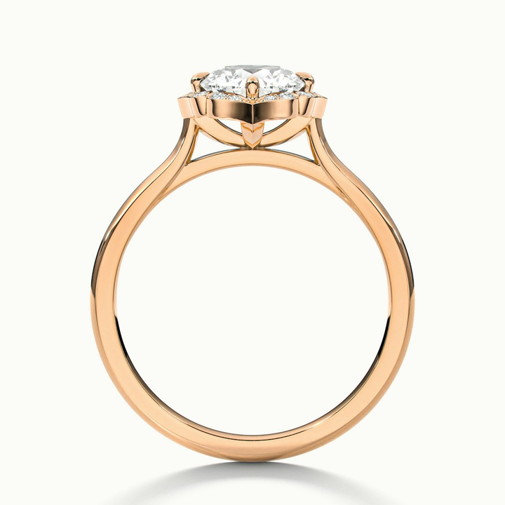 Ruby 1.5 Carat Round Halo Moissanite Diamond Ring in 18k Rose Gold