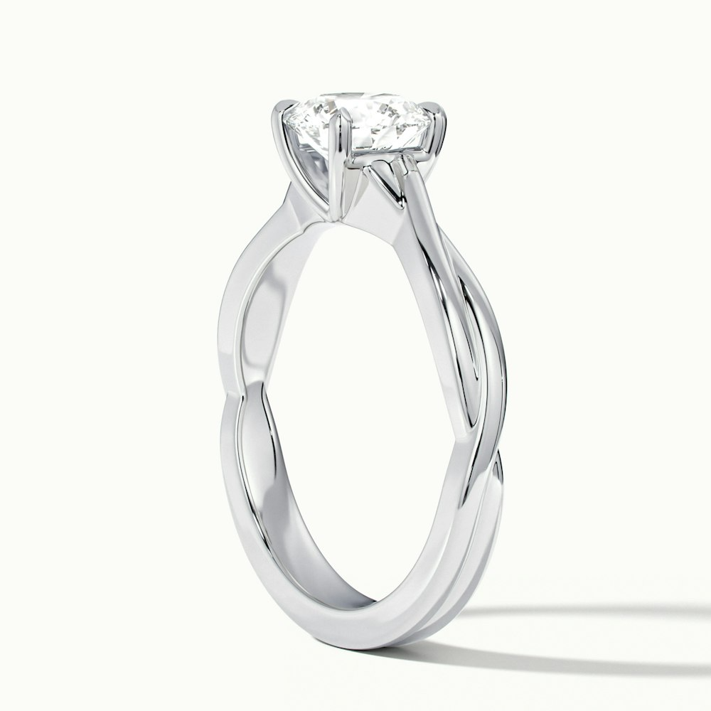 Zoya 1 Carat Round Solitaire Lab Grown Engagement Ring in 10k White Gold