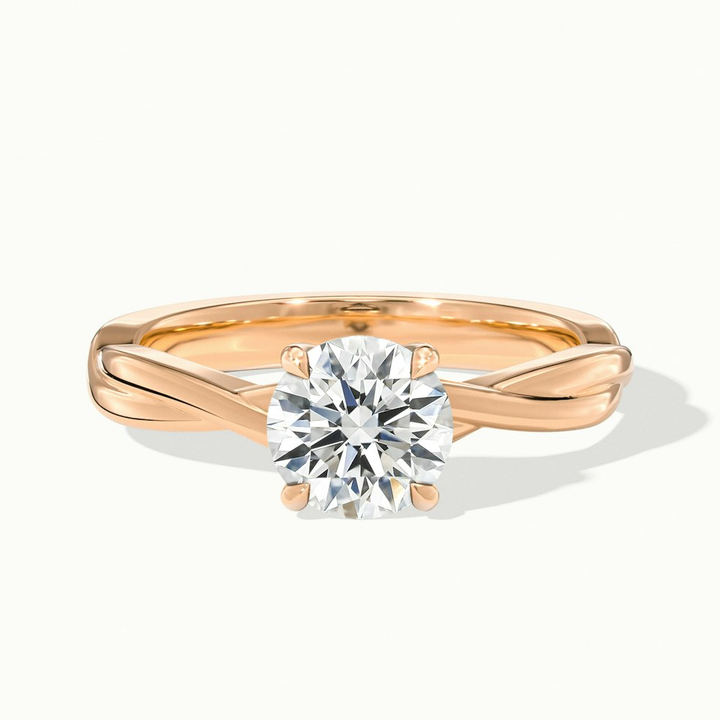 Zoya 4 Carat Round Solitaire Lab Grown Engagement Ring in 14k Rose Gold