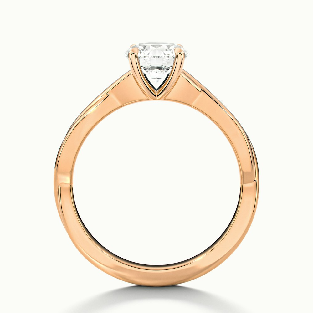 Lucy 3 Carat Round Solitaire Moissanite Diamond Ring in 10k Rose Gold