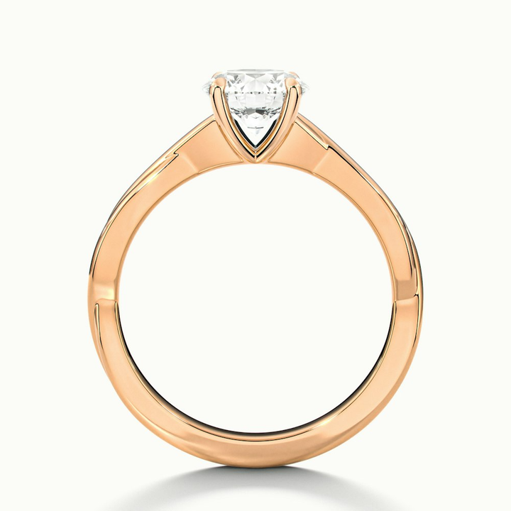 Lucy 3 Carat Round Solitaire Moissanite Diamond Ring in 10k Rose Gold