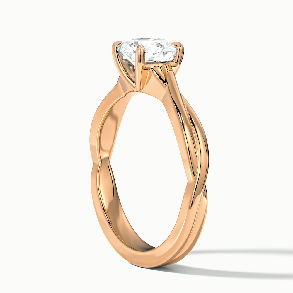 Lucy 2 Carat Round Solitaire Moissanite Diamond Ring in 10k Rose Gold