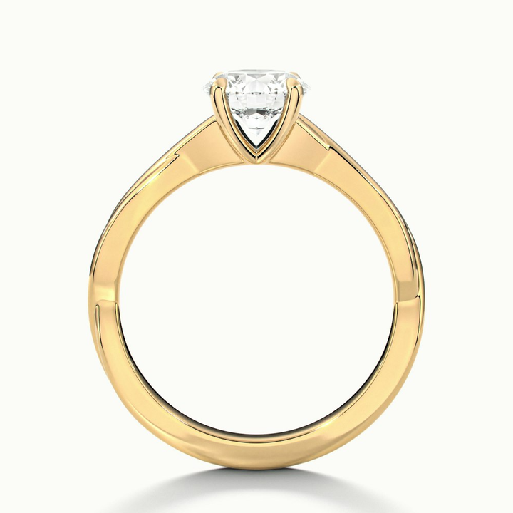 Lucy 2 Carat Round Solitaire Moissanite Diamond Ring in 10k Yellow Gold