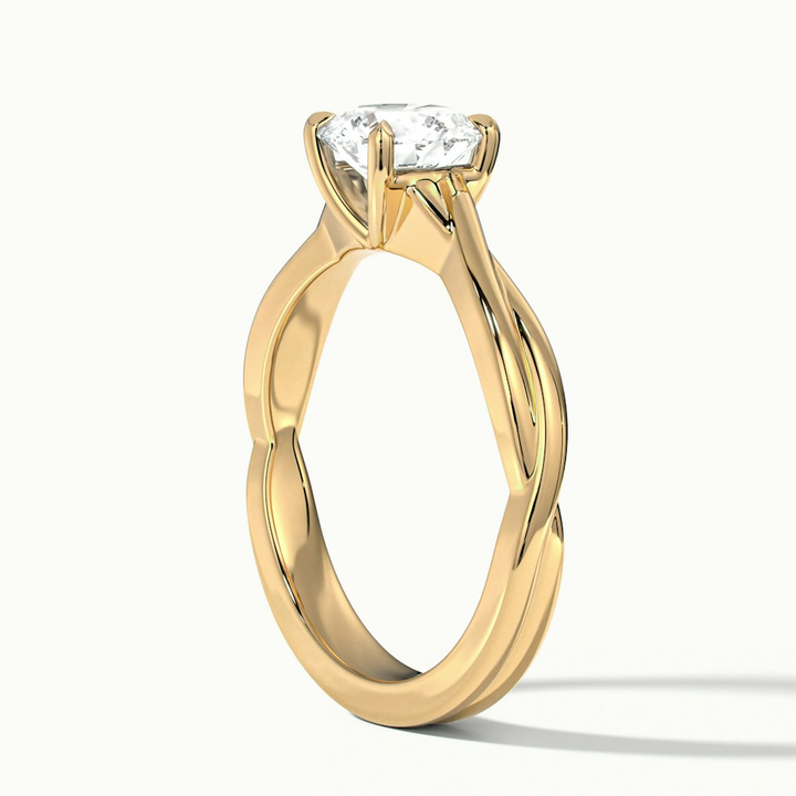 Lucy 2 Carat Round Solitaire Moissanite Diamond Ring in 10k Yellow Gold