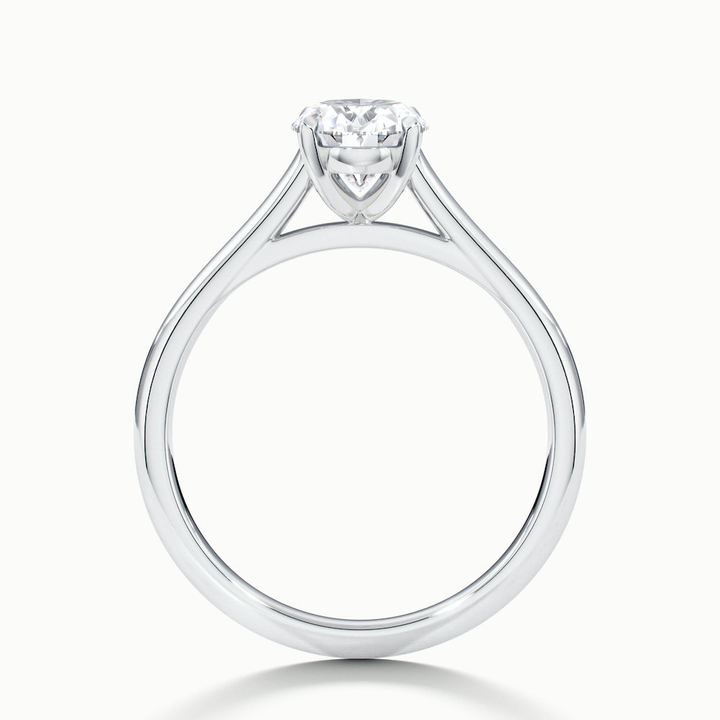 Rose 2 Carat Oval Solitaire Lab Grown Engagement Ring in 14k White Gold