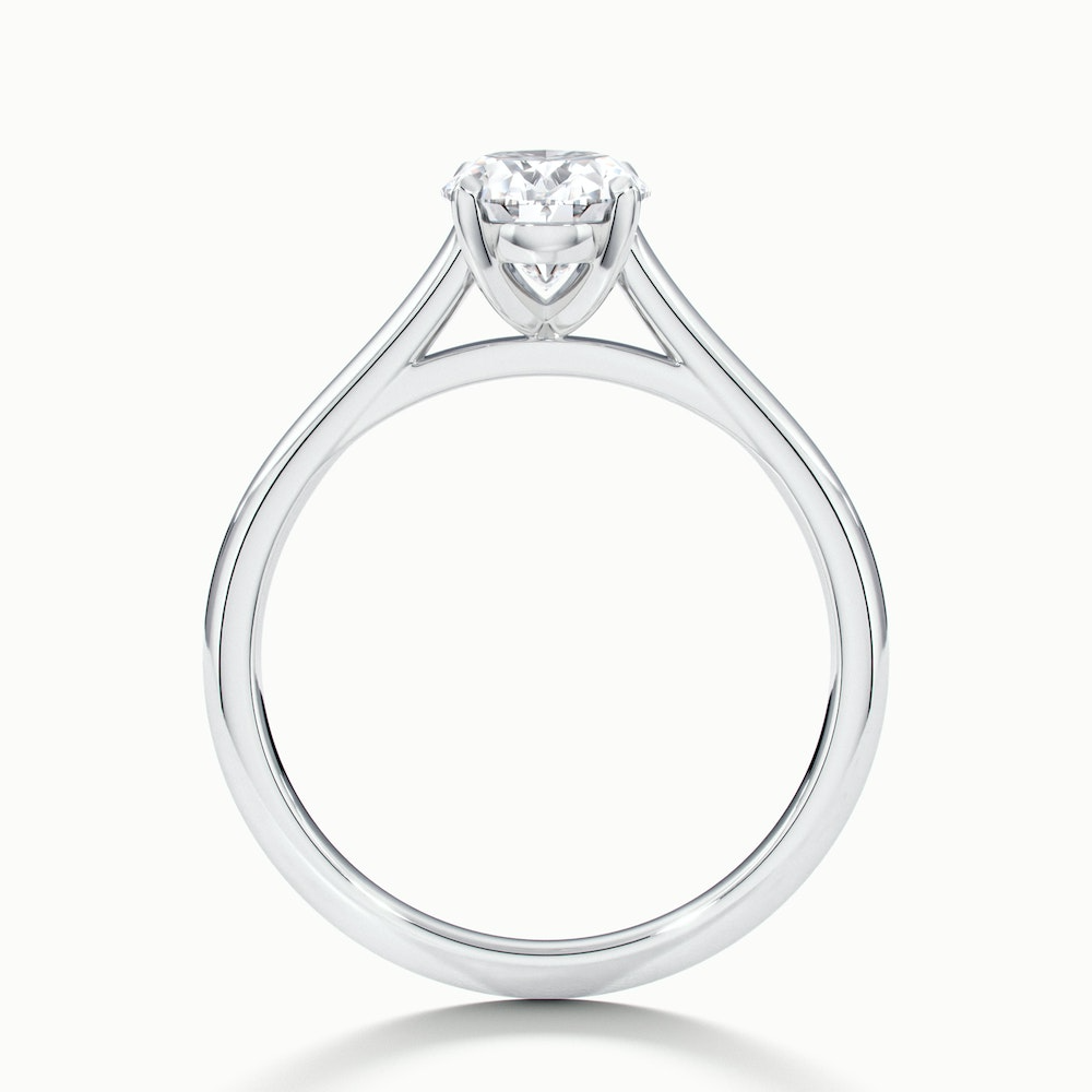 Rose 5 CaratOval Solitaire Lab Grown Engagement Ring in 18k White Gold