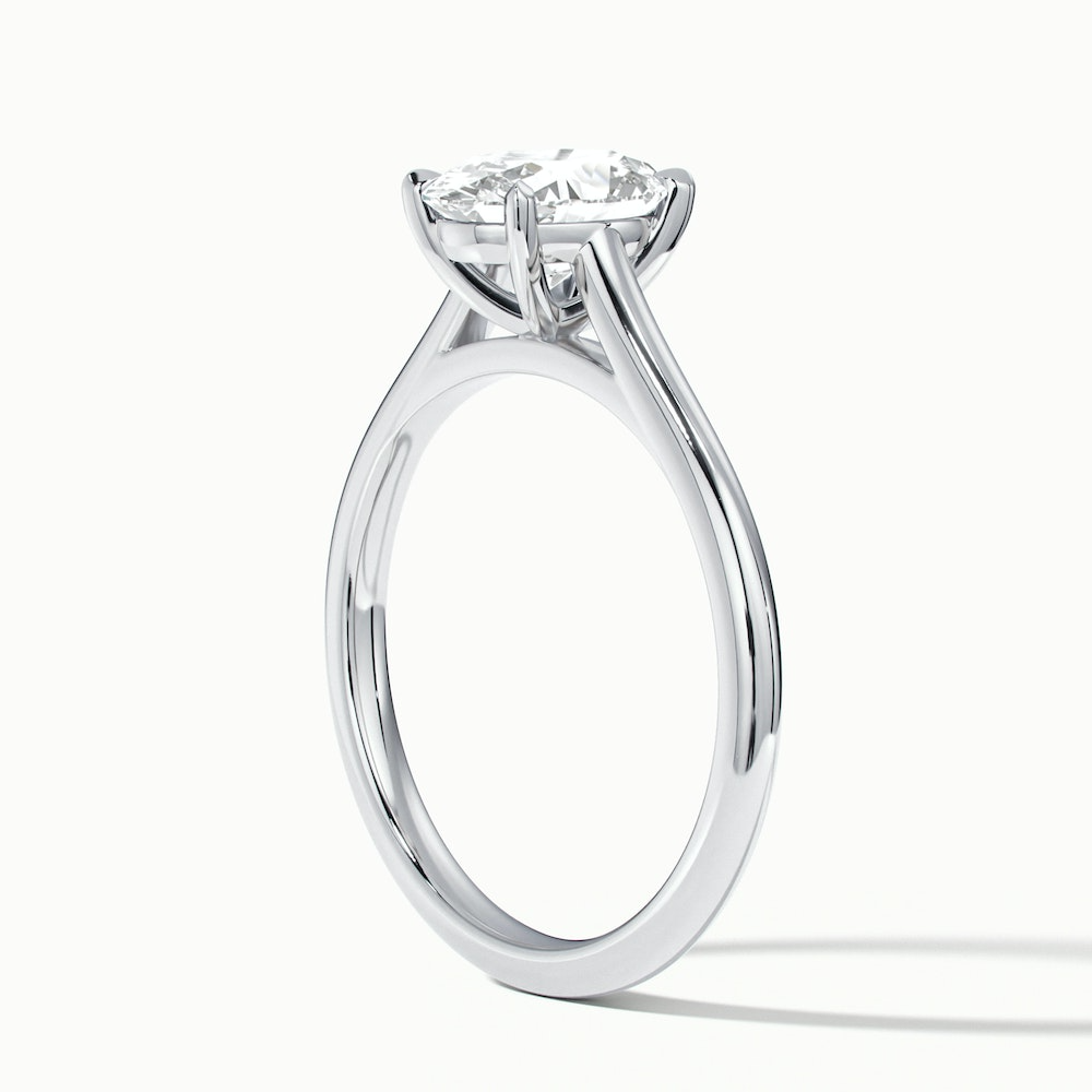 Rose 2 Carat Oval Solitaire Lab Grown Engagement Ring in 14k White Gold