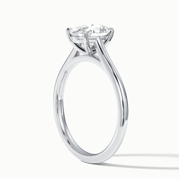 Love 5 Carat Oval Solitaire Moissanite Diamond Ring in 18k White Gold