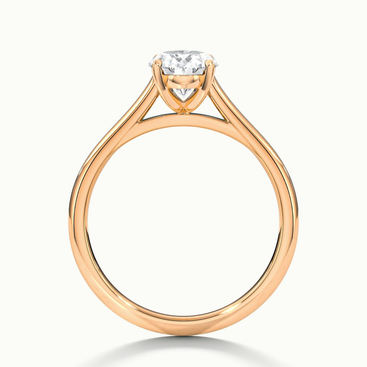 Love 2 Carat Oval Solitaire Moissanite Diamond Ring in 10k Rose Gold