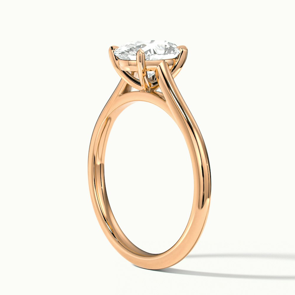 Love 3 Carat Oval Solitaire Moissanite Diamond Ring in 18k Rose Gold