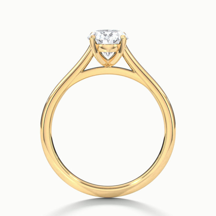 Rose 3 Carat Oval Solitaire Lab Grown Engagement Ring in 10k Yellow Gold