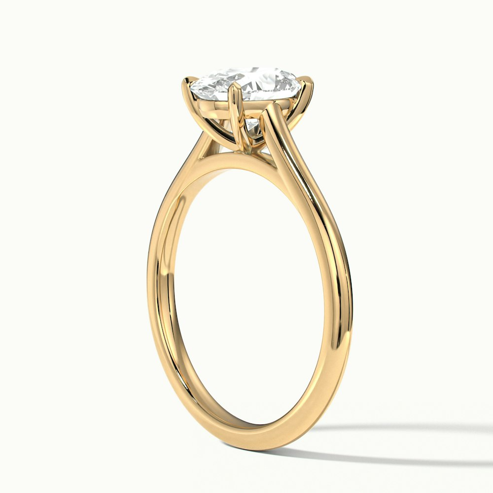 Love 3 Carat Oval Solitaire Moissanite Diamond Ring in 10k Yellow Gold