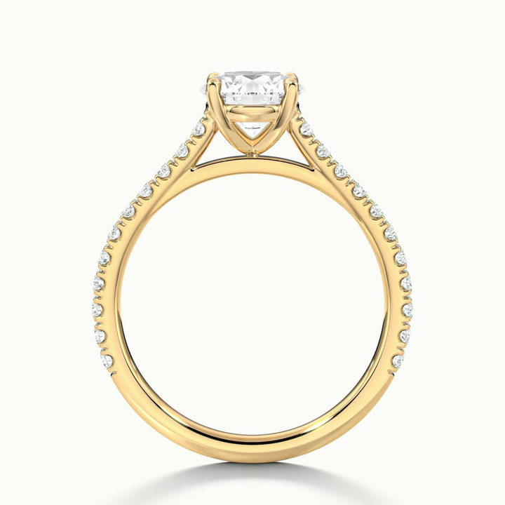 Lilly 1.5 Carat Round Solitaire Scallop Moissanite Diamond Ring in 10k Yellow Gold