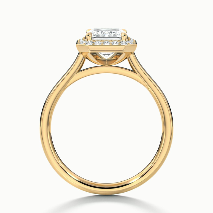 Ila 1 Carat Emerald Cut Halo Lab Grown Engagement Ring in 10k Yellow Gold