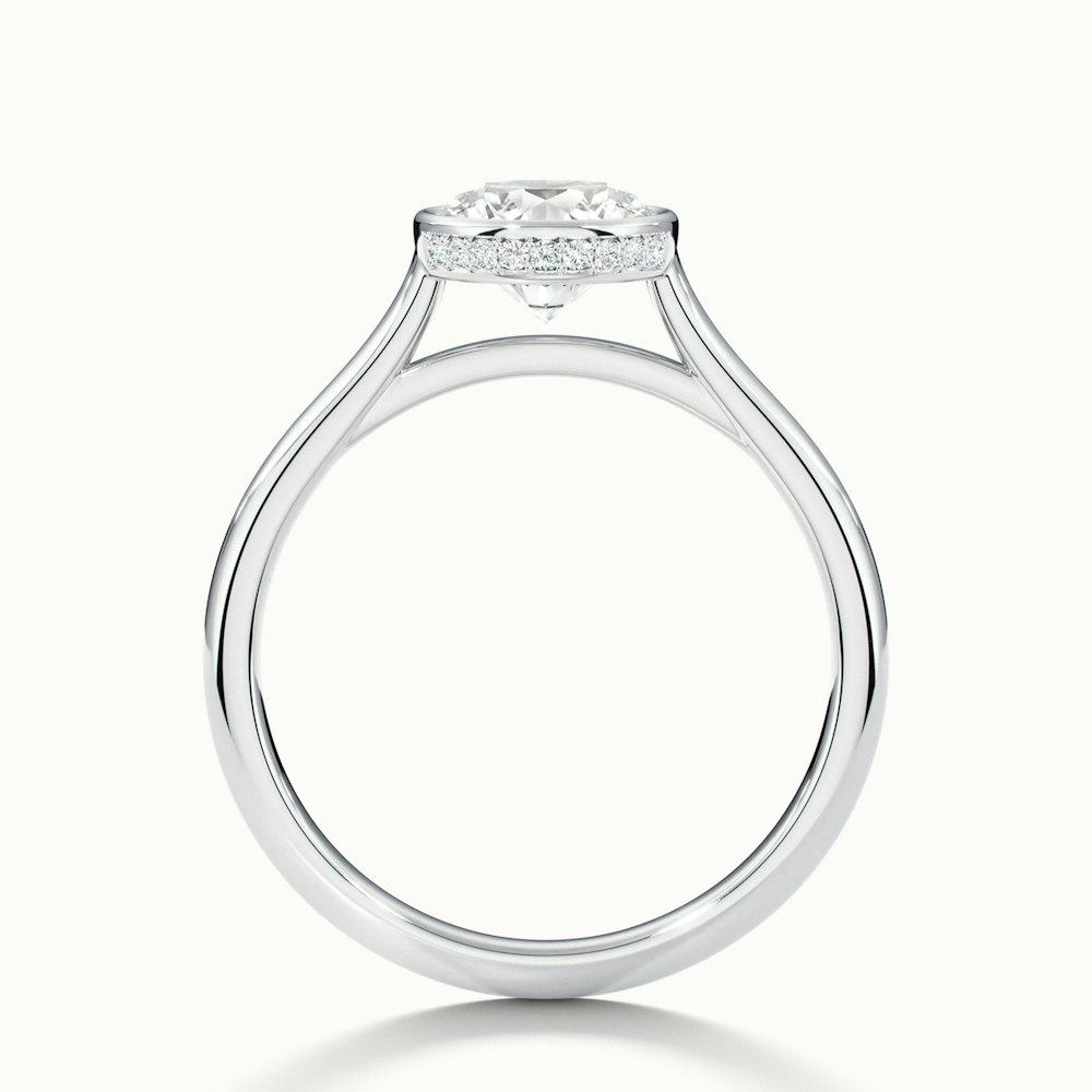 Angel 5 Carat Round Bezel Set Moissanite Diamond Ring in 10k White Gold