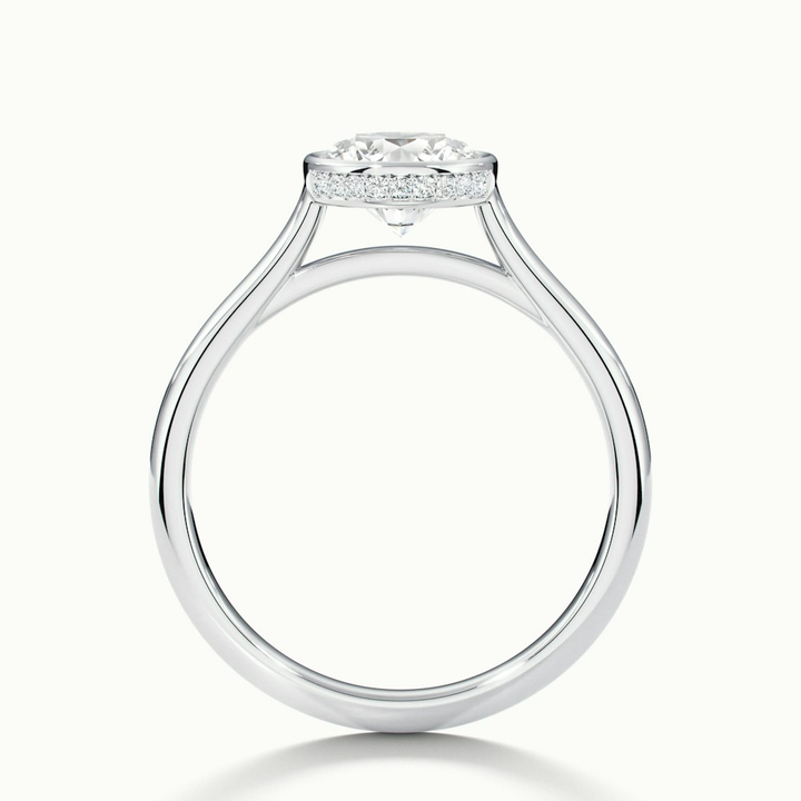 Anya 5 Carat Round Solitaire Lab Grown Engagement Ring Hidden Halo in 10k White Gold