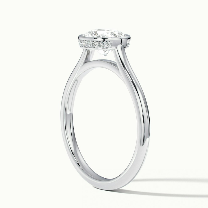 Anya 2 Carat Round Solitaire Lab Grown Engagement Ring Hidden Halo in 14k White Gold