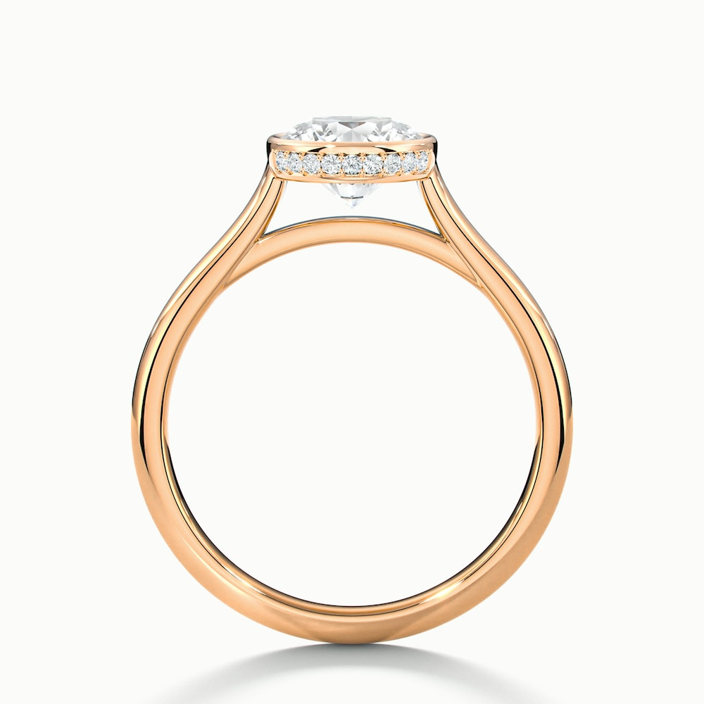 Anya 3.5 Carat Round Solitaire Lab Grown Engagement Ring Hidden Halo in 10k Rose Gold