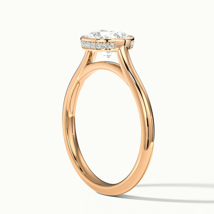Anya 3 Carat Round Solitaire Lab Grown Engagement Ring Hidden Halo in 10k Rose Gold
