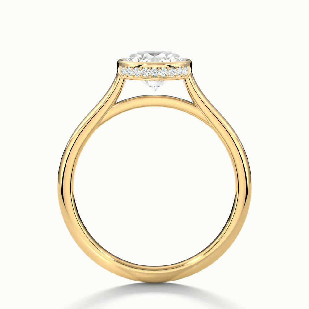 Anya 3 Carat Round Solitaire Lab Grown Engagement Ring Hidden Halo in 10k Yellow Gold