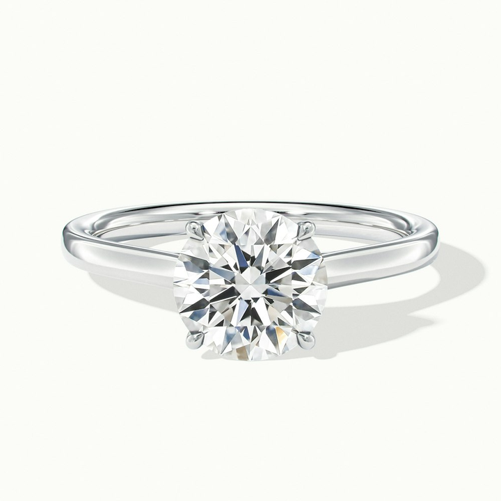 Lena 2 Carat Round Cut Solitaire Lab Grown Engagement Ring in 10k White Gold