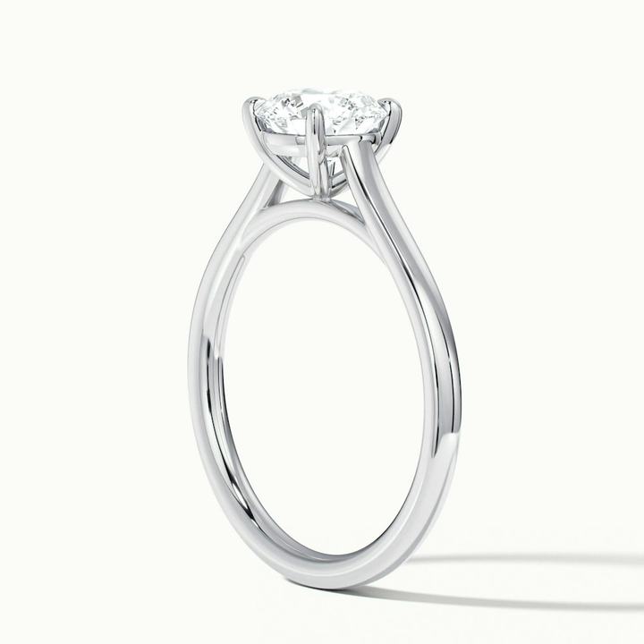 Lena 1 Carat Round Cut Solitaire Lab Grown Engagement Ring in 10k White Gold