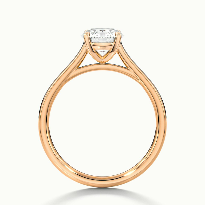 Lena 5 Carat Round Cut Solitaire Lab Grown Engagement Ring in 18k Rose Gold