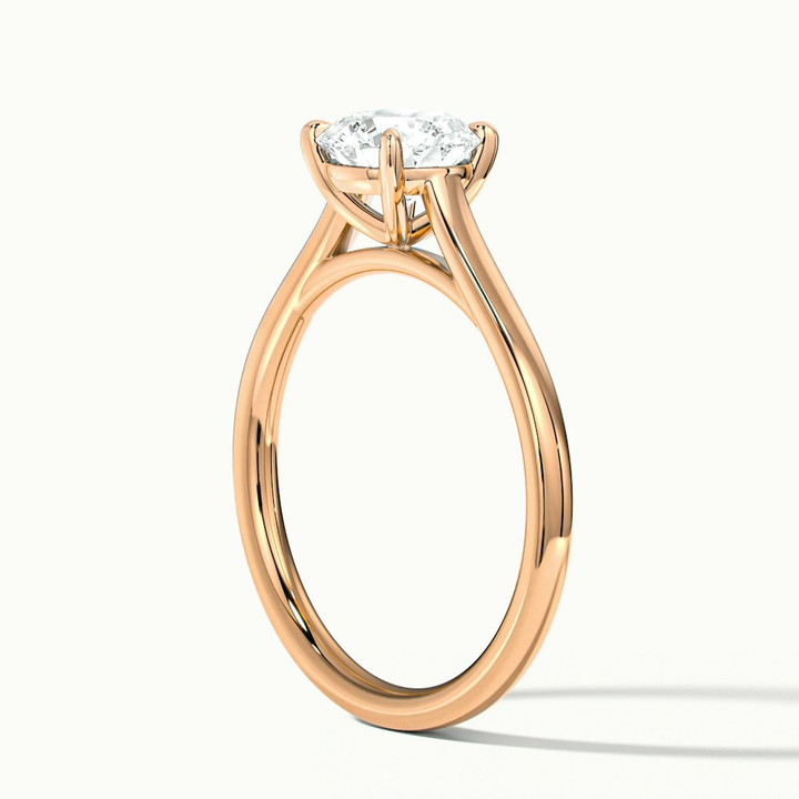 Anaya 3 Carat Round Cut Solitaire Moissanite Diamond Ring in 10k Rose Gold