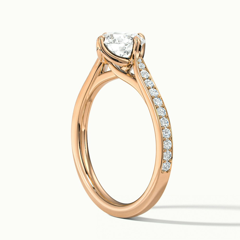 Alexa 5 Carat Round Solitaire Pave Moissanite Diamond Ring in 18k Rose Gold