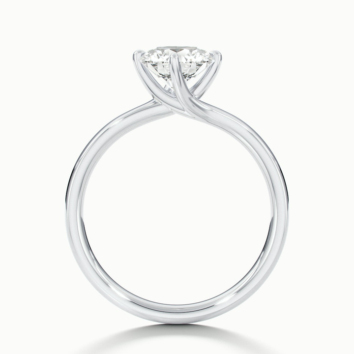 Alia 5 Carat Round Solitaire Lab Grown Engagement Ring in 10k White Gold