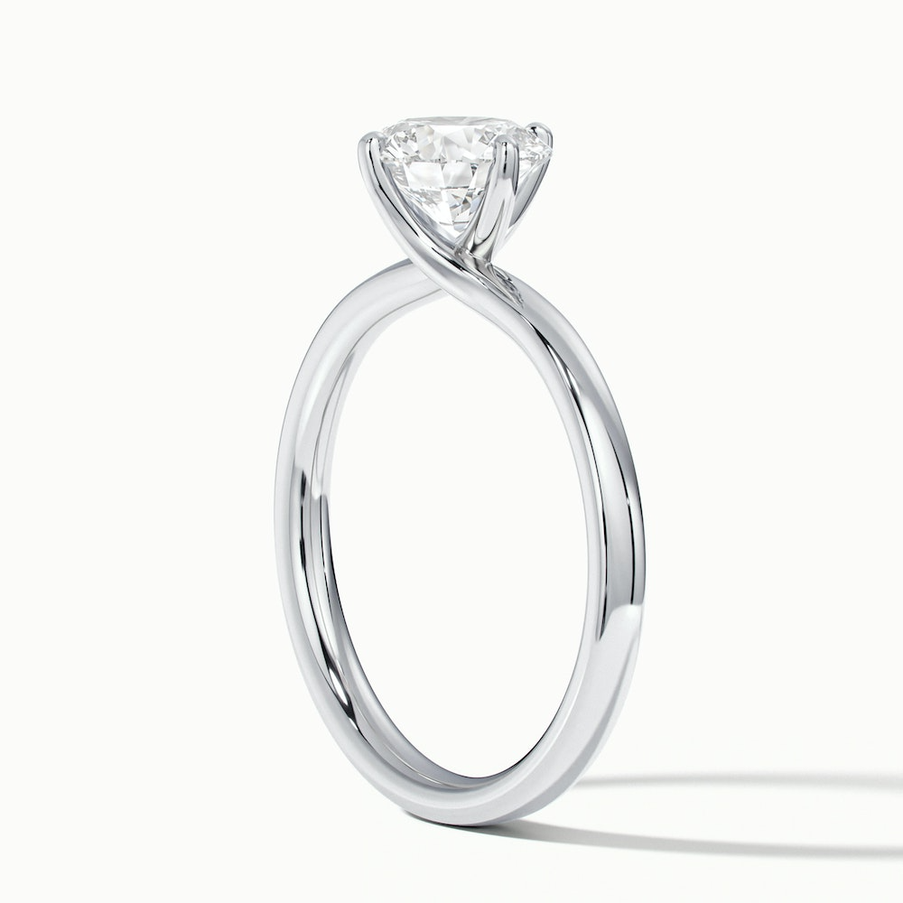 Alia 5 Carat Round Solitaire Lab Grown Engagement Ring in 10k White Gold
