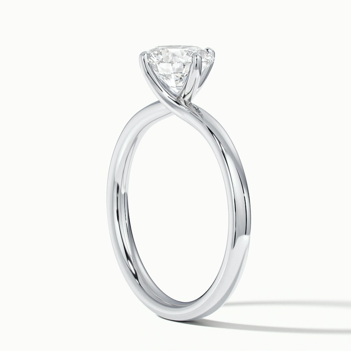 Alia 2 Carat Round Solitaire Lab Grown Engagement Ring in 14k White Gold