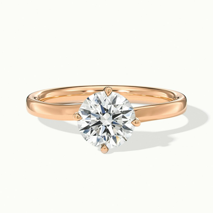 Daisy 3 Carat Round Solitaire Moissanite Diamond Ring in 10k Rose Gold