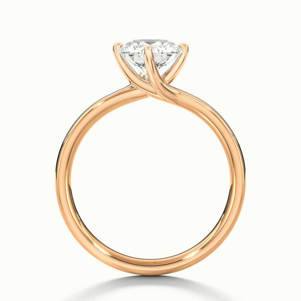 Alia 2 Carat Round Solitaire Lab Grown Engagement Ring in 14k Rose Gold