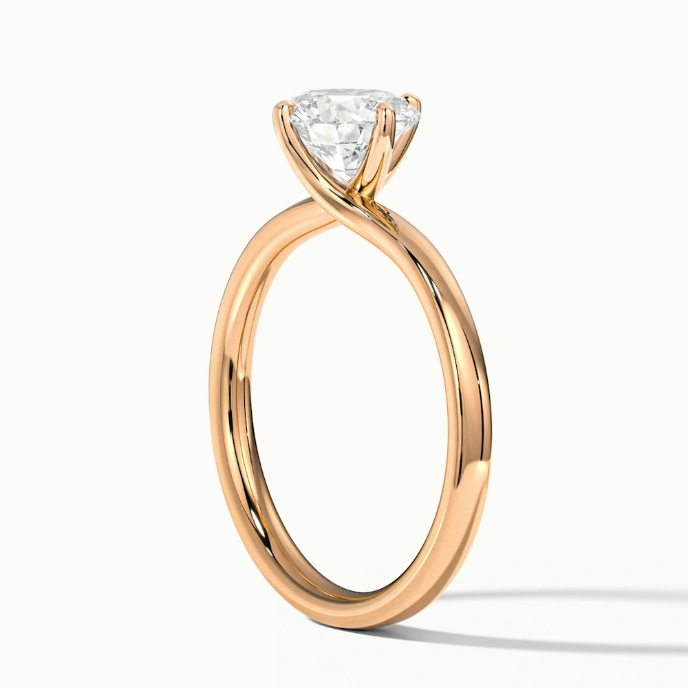 Alia 3 Carat Round Solitaire Lab Grown Engagement Ring in 10k Rose Gold