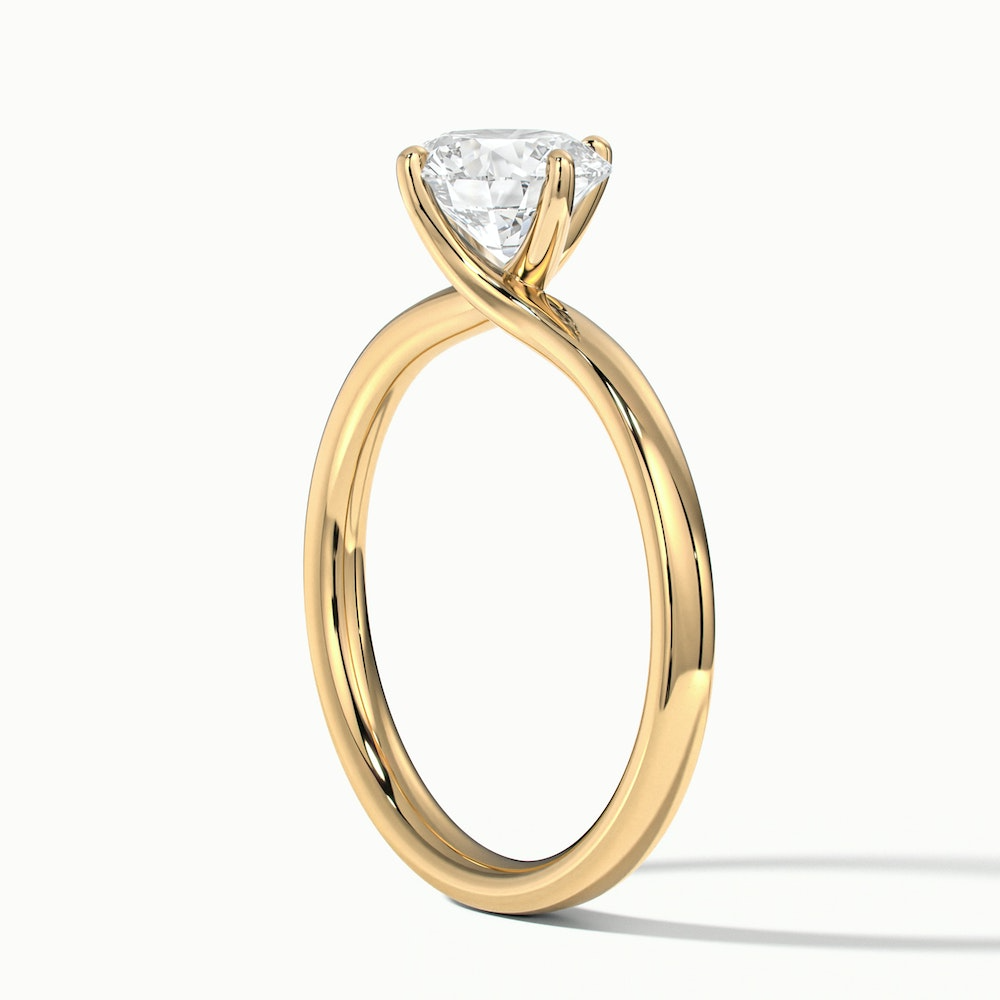 Daisy 3 Carat Round Solitaire Moissanite Diamond Ring in 10k Yellow Gold