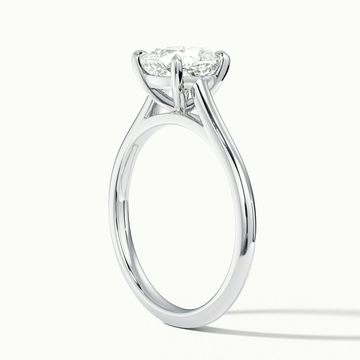 Joa 2 Carat Cushion Cut Solitaire Lab Grown Engagement Ring in 14k White Gold