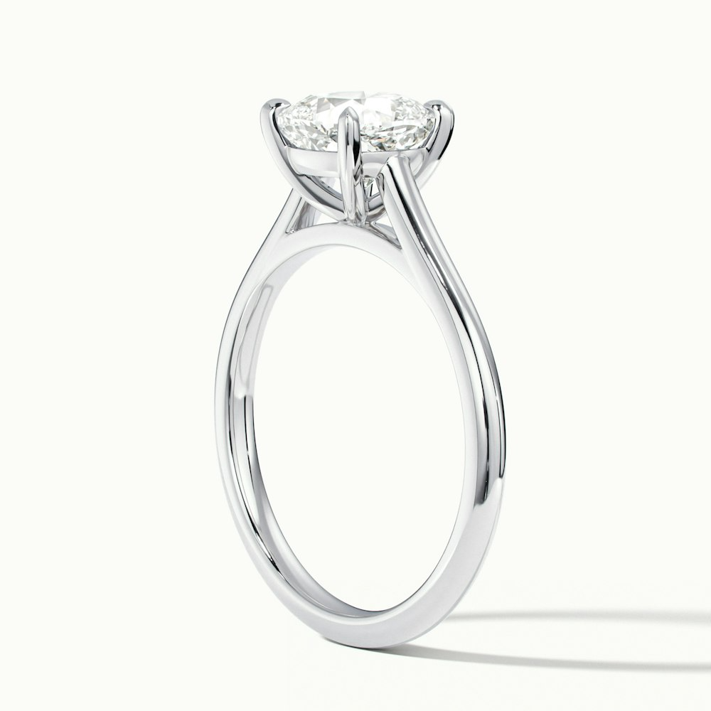 Aisha 5 Carat Cushion Cut Solitaire Moissanite Diamond Ring in 10k White Gold
