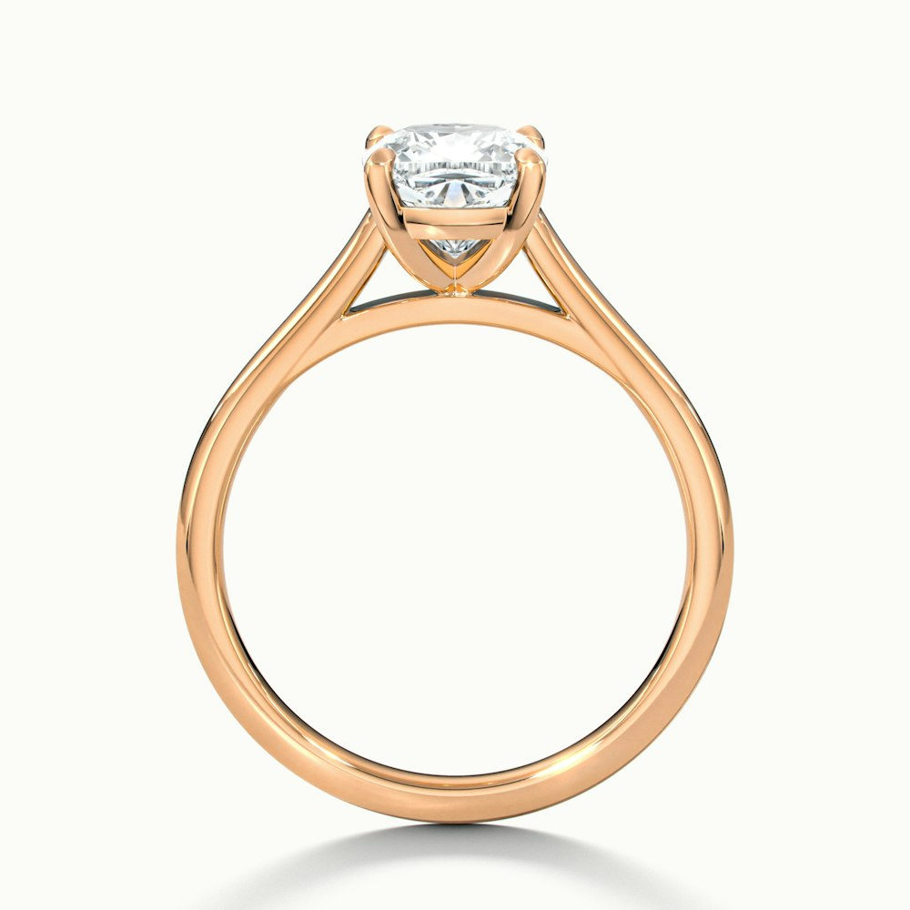 Aisha 3.5 Carat Cushion Cut Solitaire Moissanite Diamond Ring in 10k Rose Gold