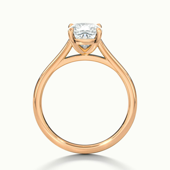 Aisha 3 Carat Cushion Cut Solitaire Moissanite Diamond Ring in 10k Rose Gold