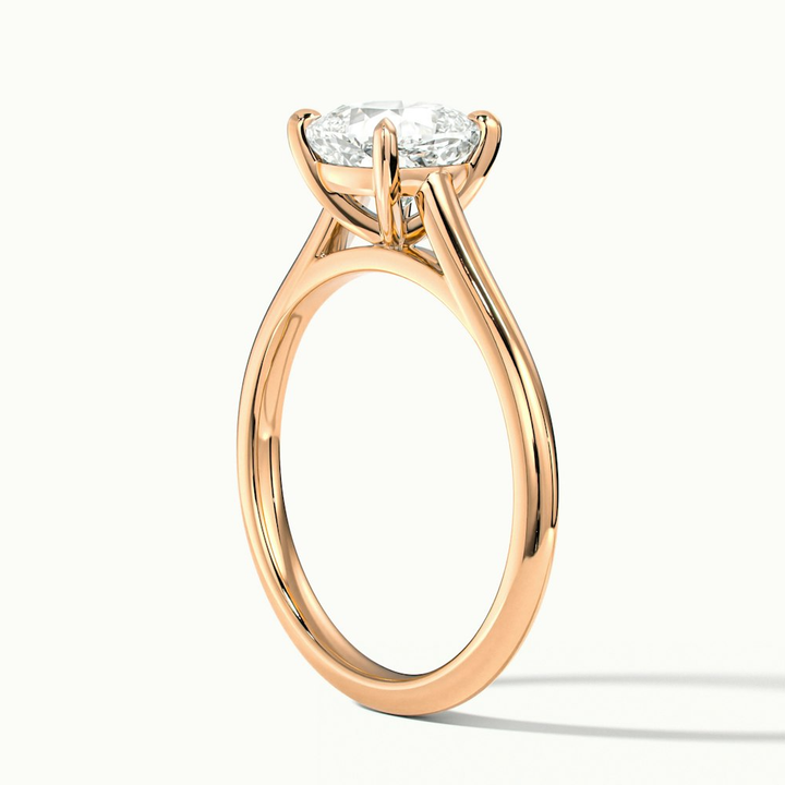 Joa 2 Carat Cushion Cut Solitaire Lab Grown Engagement Ring in 10k Rose Gold
