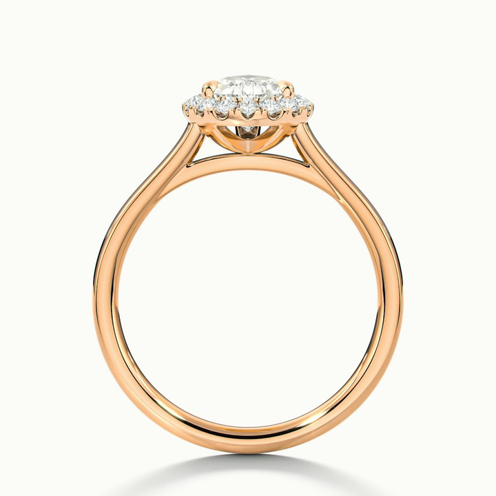 Aura 3 Carat Pear Halo Lab Grown Engagement Ring in 10k Rose Gold
